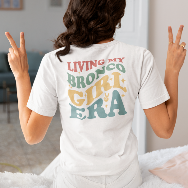 Living My Bronco Girl Era Women's Slim Fit Tee-Goats Trail Offroad Apparel Company
