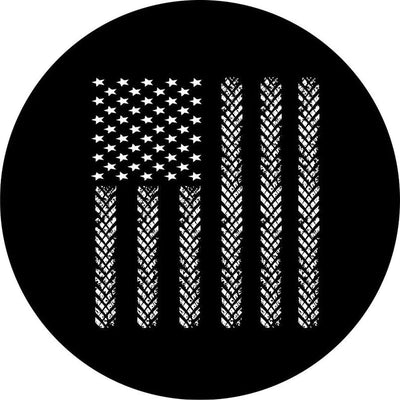 American Flag Tracks Spare Tire Cover - Goats Trail Off-Road Apparel Company