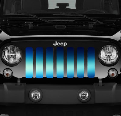 Blue Wave Ombre Jeep Grille Insert - Goats Trail Off-Road Apparel Company
