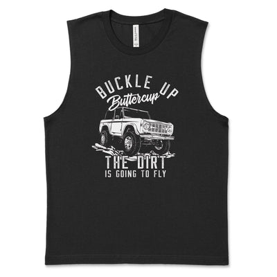 Bronco Buckle Up Butter Cup Men's Muscle Tee - Goats Trail