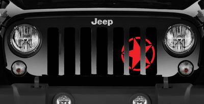 Oscar Mike Red Wrangler Grille Insert - Goats Trail Off-Road Apparel Company