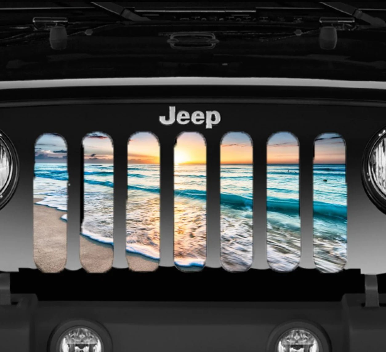 Summertime Beach Jeep Grille Insert - Goats Trail Off-Road Apparel Company