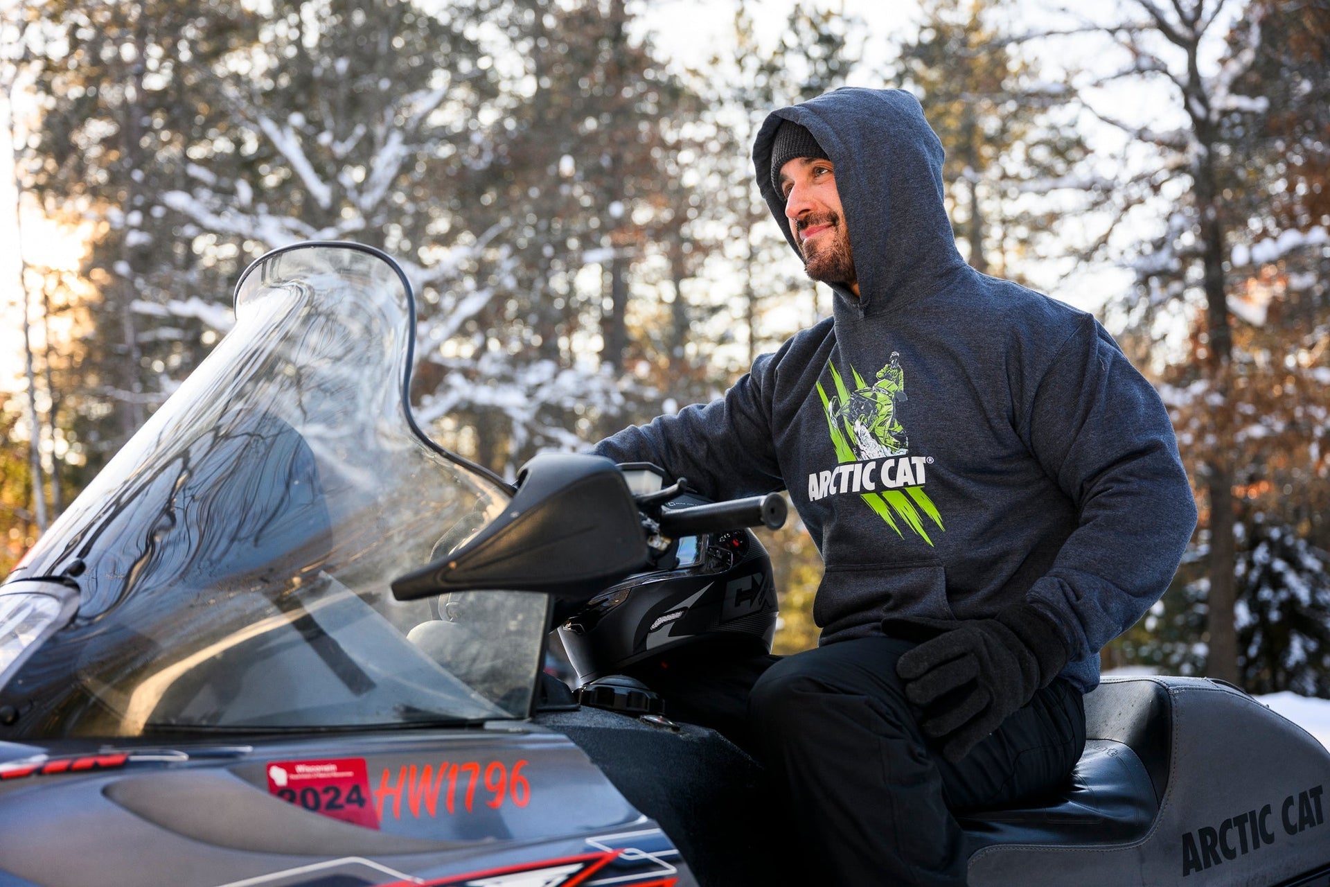 Men's Arctic Cat Snowmobile Hoodies - Goats Trail 