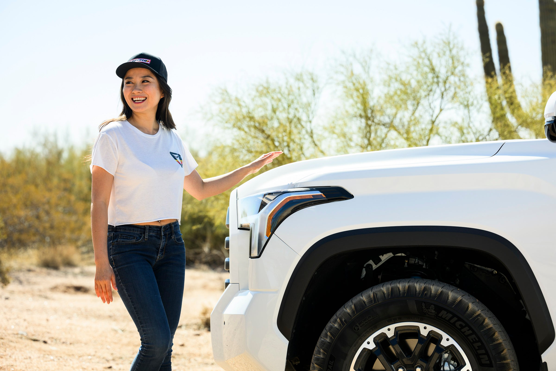 Toyota Women's Vintage Crop Top-Goats Trail