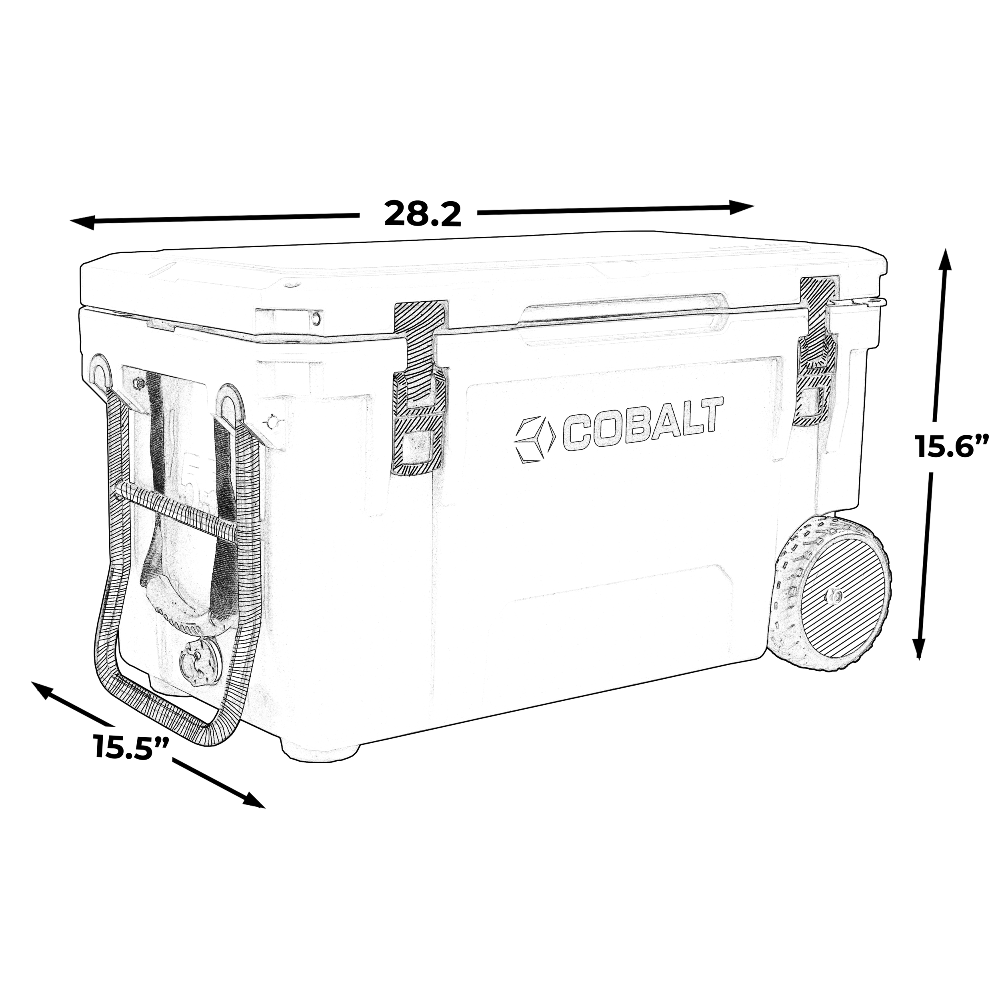 Cobalt 55 Quart with Wheels Super Cooler-5 Day Ice Retention