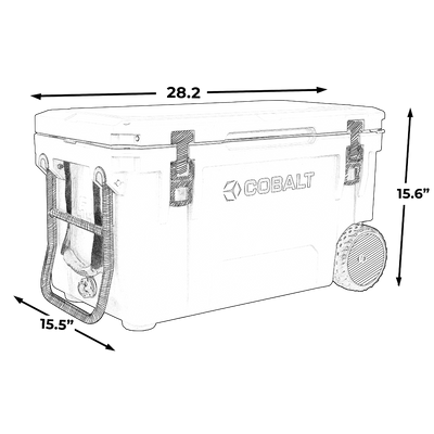 Cobalt 55 Quart with Wheels Super Cooler-5 Day Ice Retention