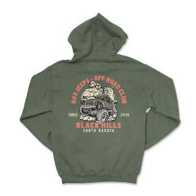605 Jeeps Off Road Club Hoodie-Official Merch Military Green / Small Hooded Sweatshirt