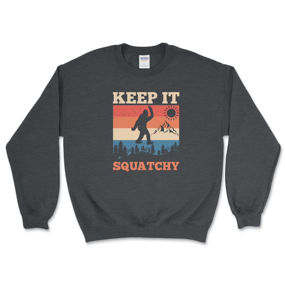 Bigfoot Peace Mountain Keep It Squatchy Crewneck