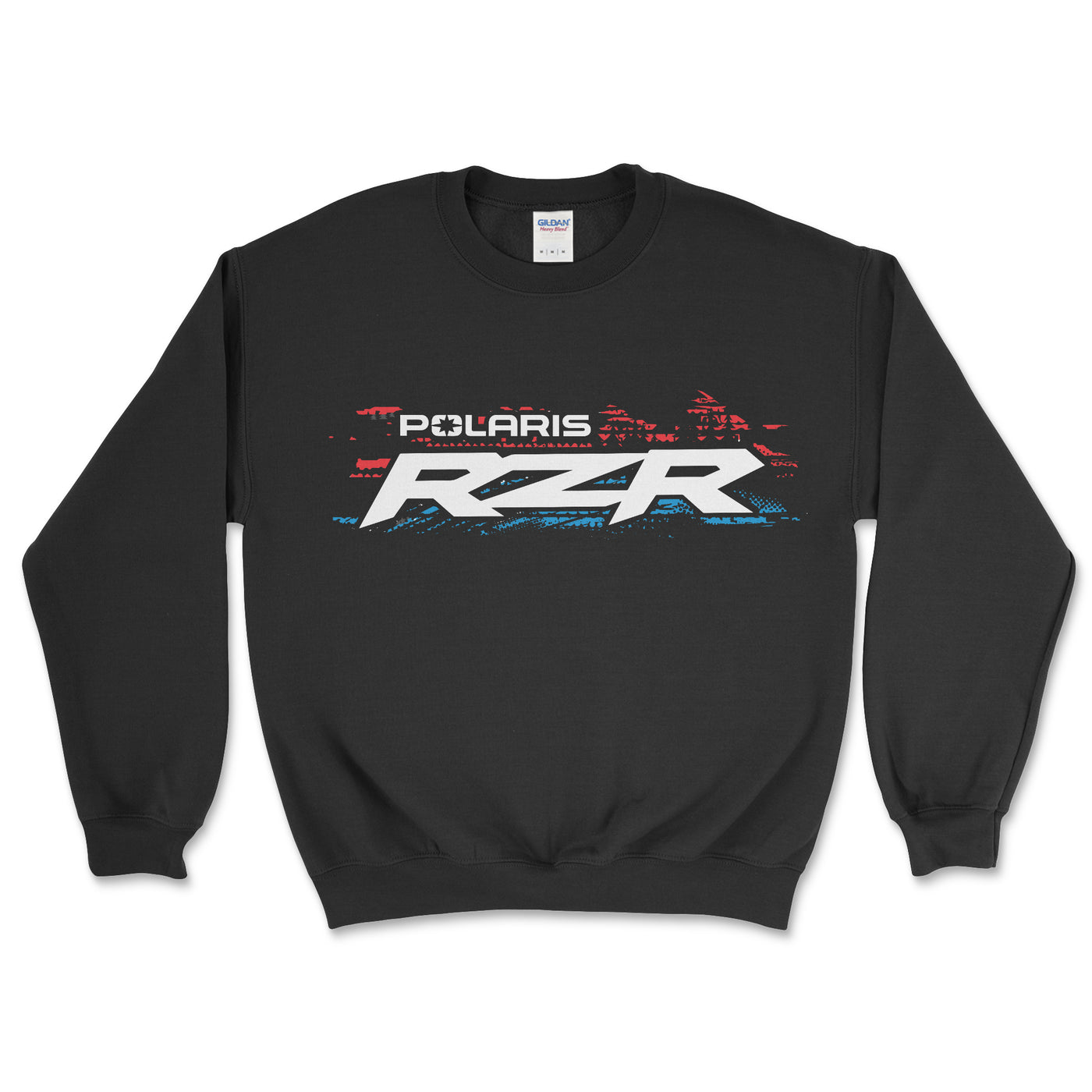 Black sweatshirt with Polaris RZR logo on a white background