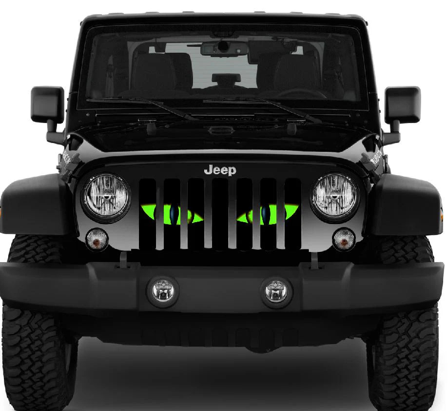 Chaos Green Eyes Jeep Grille Insert