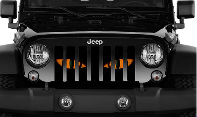 Chaos Orange Eye Spooky Jeep Grille Insert