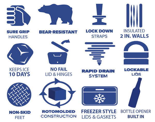 Cobalt 55 Quart with Wheels Super Cooler-5 Day Ice Retention
