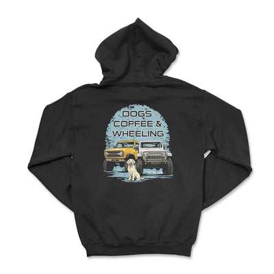 Dogs, Coffee and Wheeling Hoodie - Goats Trail Off-Road Apparel Company