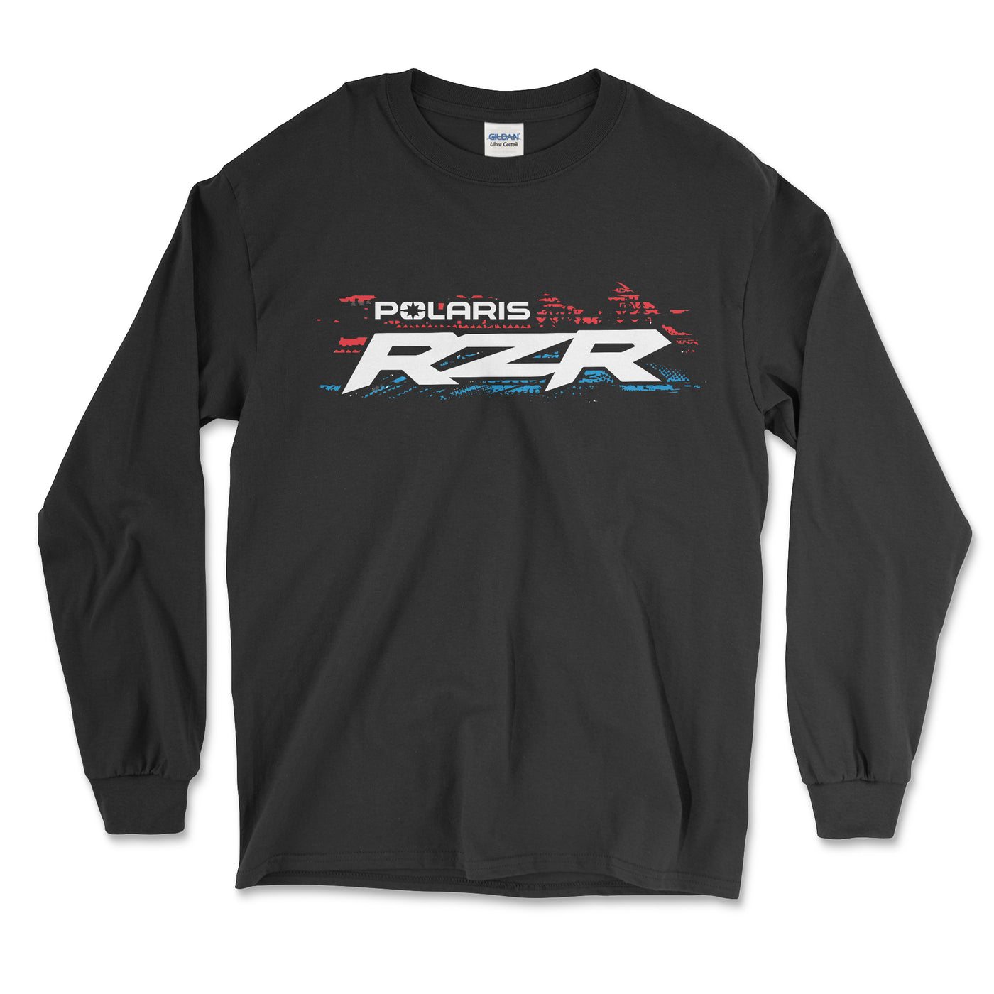 Black long-sleeve shirt with Polaris RZR logo on a white background