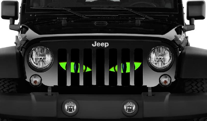 Green Chaos Eyes Jeep Grille Insert