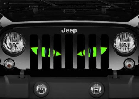 Green Neon Chaos Eye Jeep Grille Insert