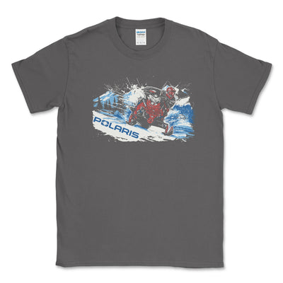 Men's Big and Tall Polaris Snowmobile Charcoal Tee Shirt