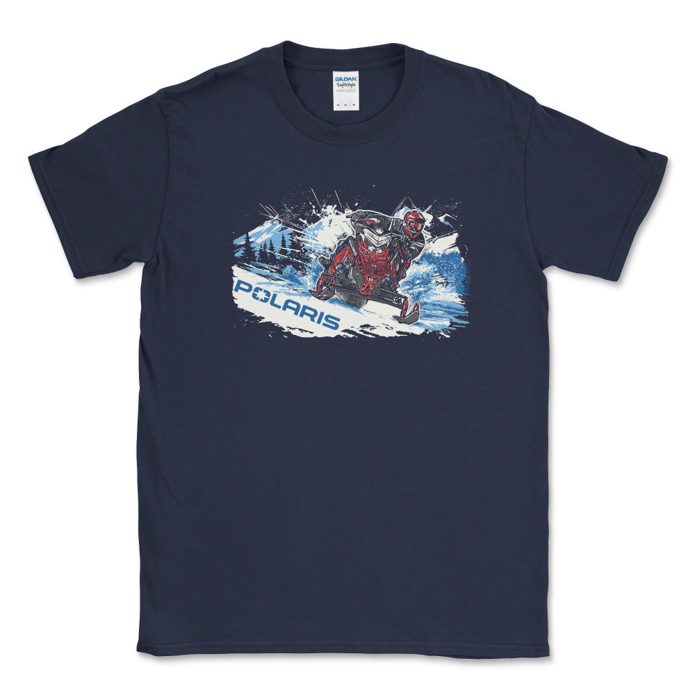Men's Big and Tall Polaris Snowmobile Navy Tee Shirt