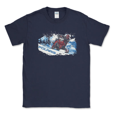Men's Big and Tall Polaris Snowmobile Navy Tee Shirt