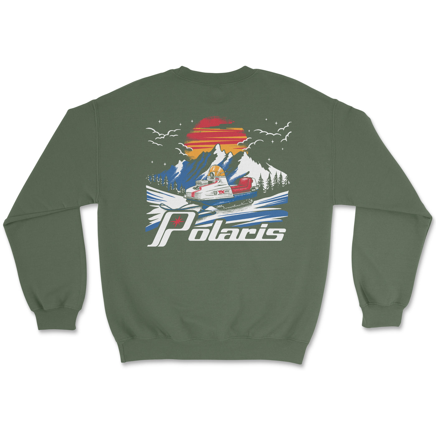 Vintage Polaris Snowmobile Crewneck Sweatshirt - Goats Trail Off-Road Apparel Company