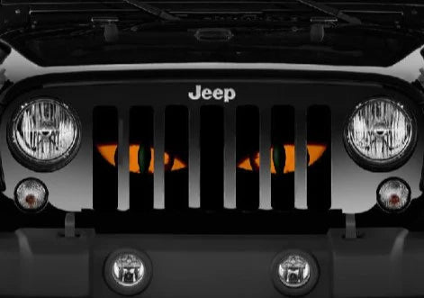 Orange Chaos Eyes Jeep Grille Insert