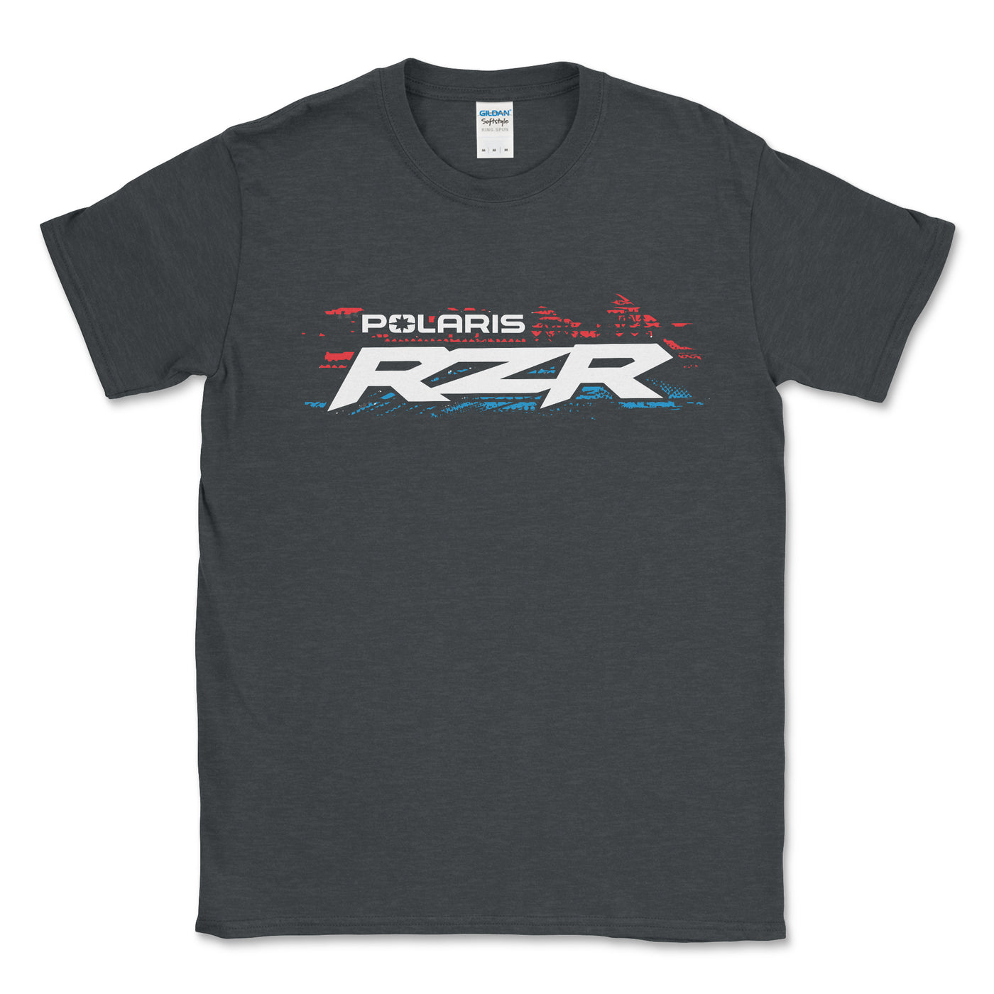 Polaris RZR American Flag Tee Shirt Dark Heather