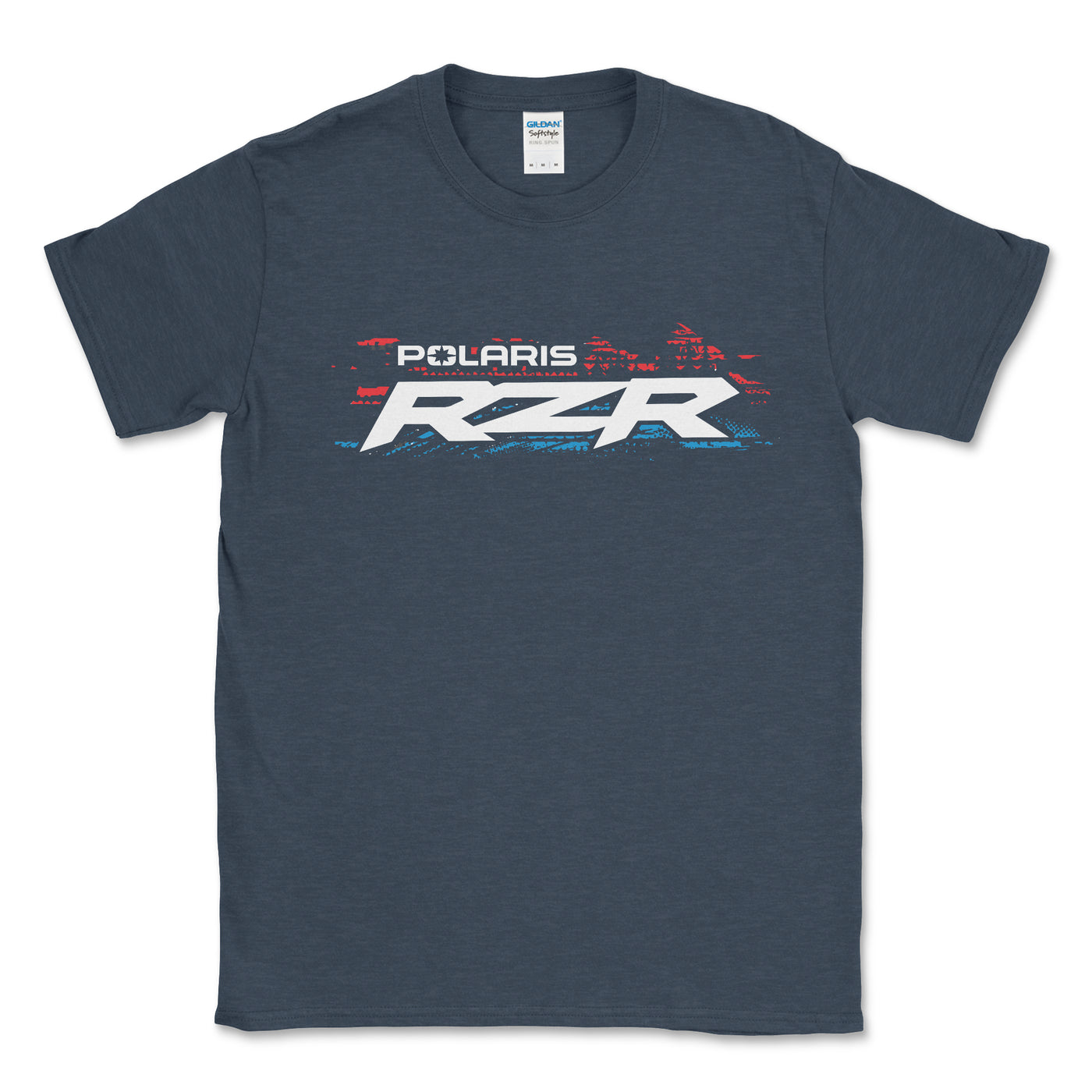 Navy blue t-shirt with Polaris RZR logo on a white background