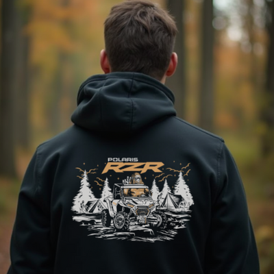 Polaris RZR Sasquatch Camping Zip-Up Hoodie