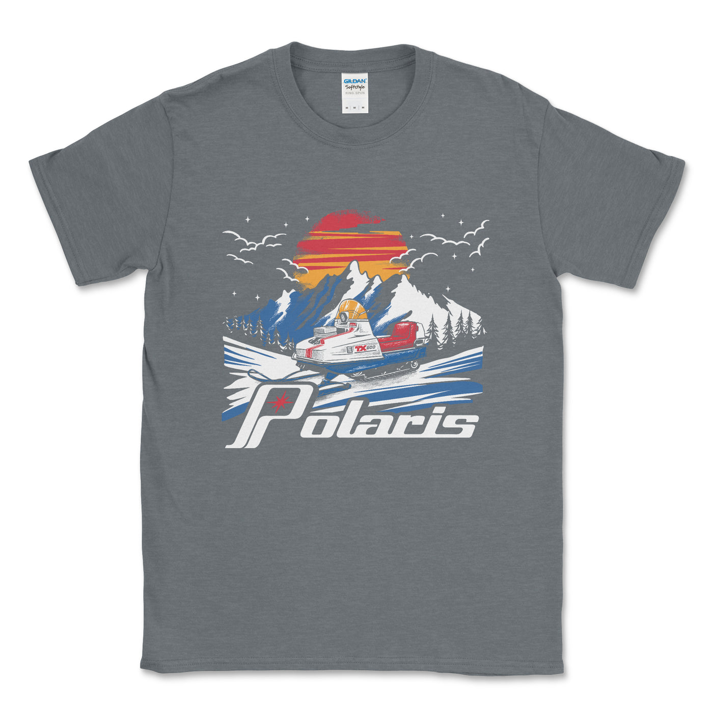 Polaris_Snowmobile_70_s_Vintage_Tee_Shirt-Graphite_Heather