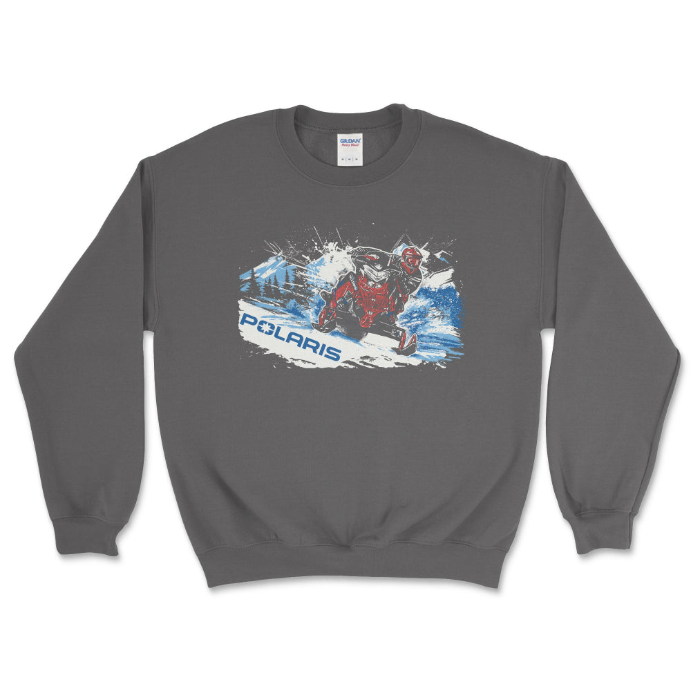 Polaris Snowmobile Crewneck-Charcoal