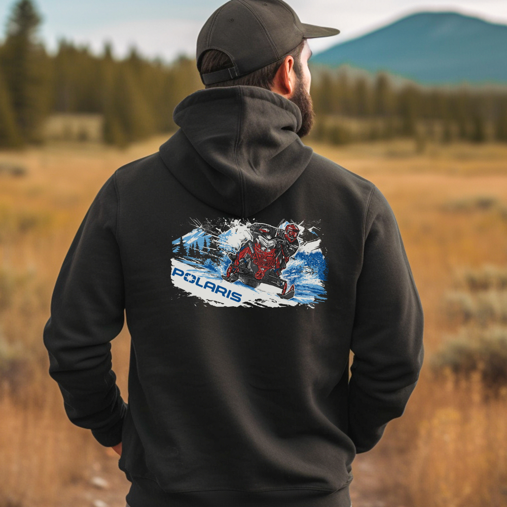 Polaris Snowmobile Sled Head Zip-Up Hoodie