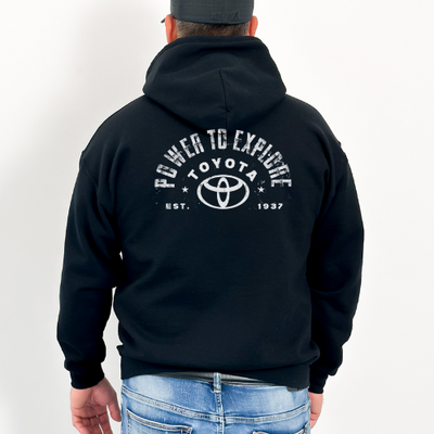 Power to Explore Toyota Est 1937 Zip Up Hoodie