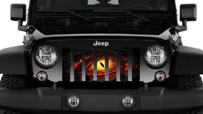 Red Dragon Eyes Jeep Grille Insert