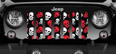 Red Skeletons Jeep Grille Insert