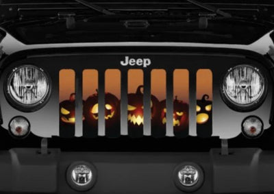 Scary Pumpkin Jeep Grille Insert