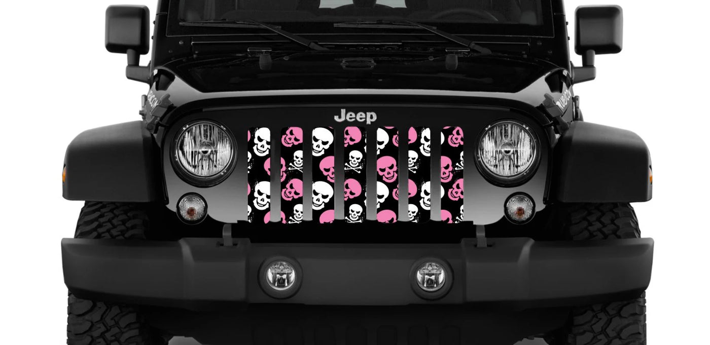 Skulls Baby White and Pink Grille Insert
