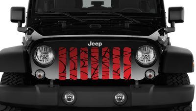 Red Spider Web Jeep Grille Insert