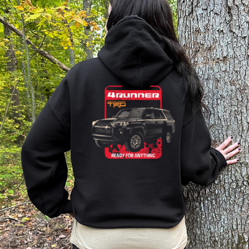 TRD 4Runner Ready for Anything Toyota Black Zip-Up Hooded Sweatshirt