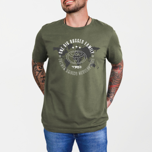 TRD Off Road Tee Shirt-One Big Rugged Family Military Green