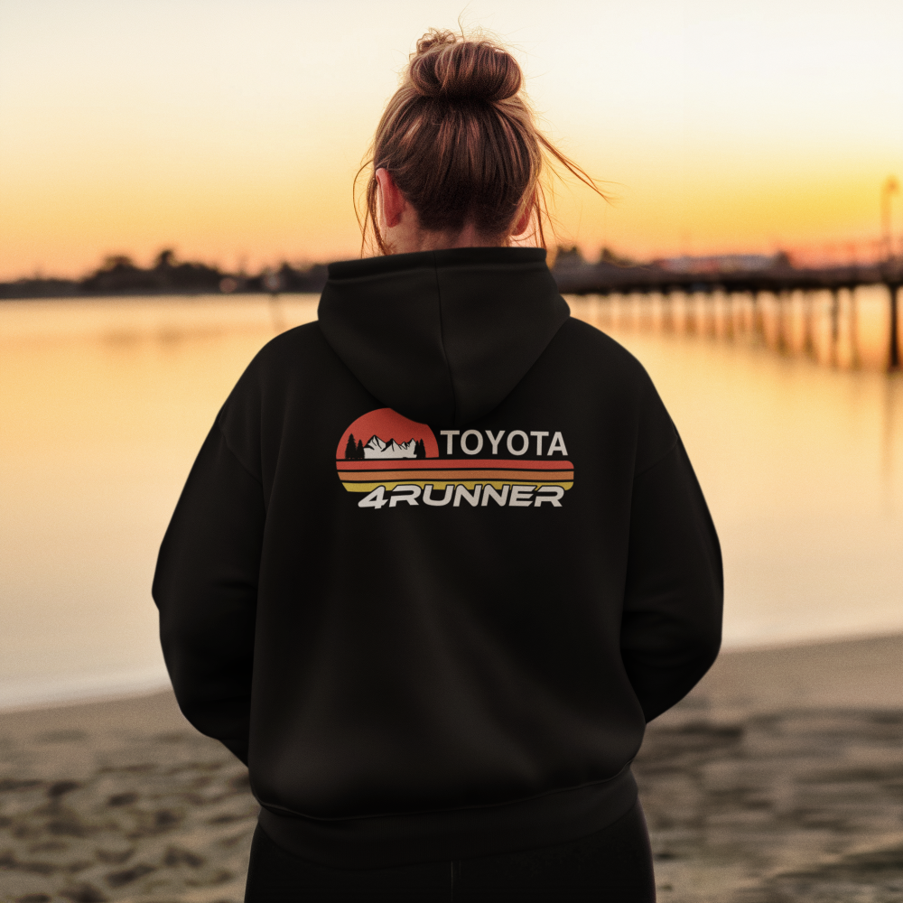 Toyota 4Runner Retro Black Zip-Up Hoodie