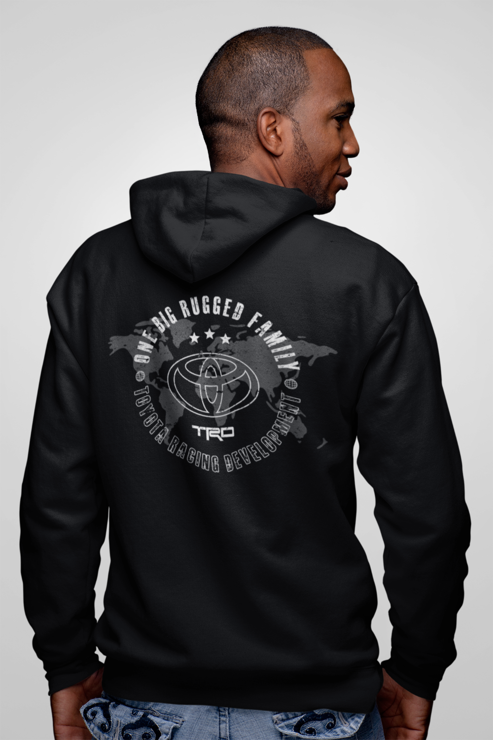 Toyota Black Zip-Up Hoodie-One Big Rugged Family