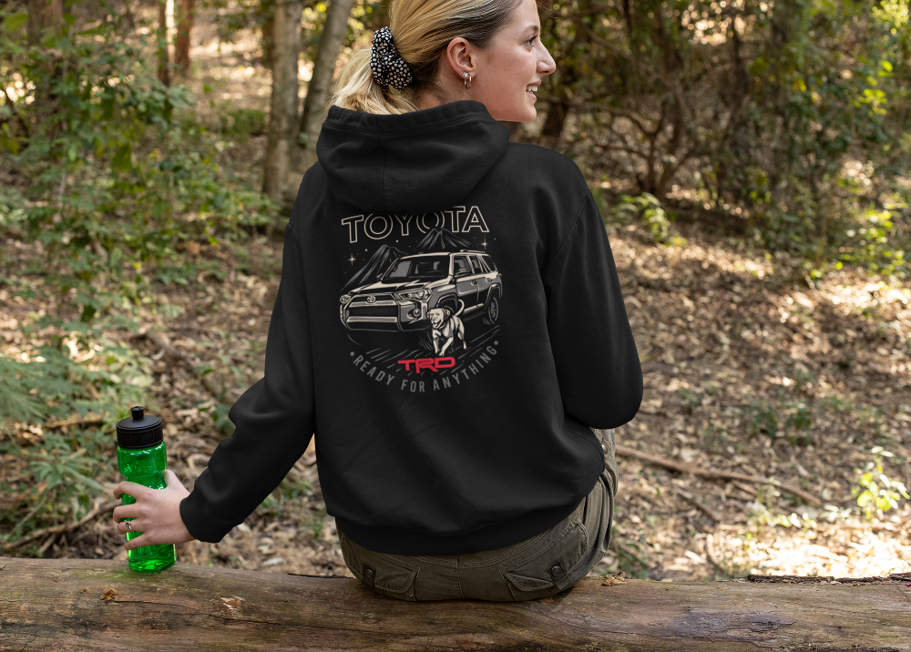 Toyota Black Zip-Up Hoodie-TRD Ready for Anything