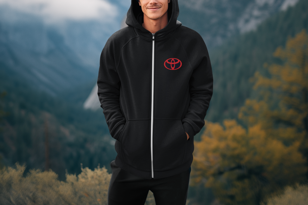 Toyota Red Logo Zip-Up Hoodie
