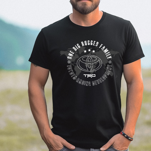 Toyota TRD One Big Rugged Family Black Tee Shirt