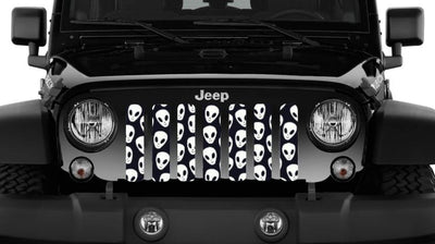 White Aliens Jeep Grille Insert