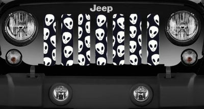 White Aliens Jeep Grille Insert