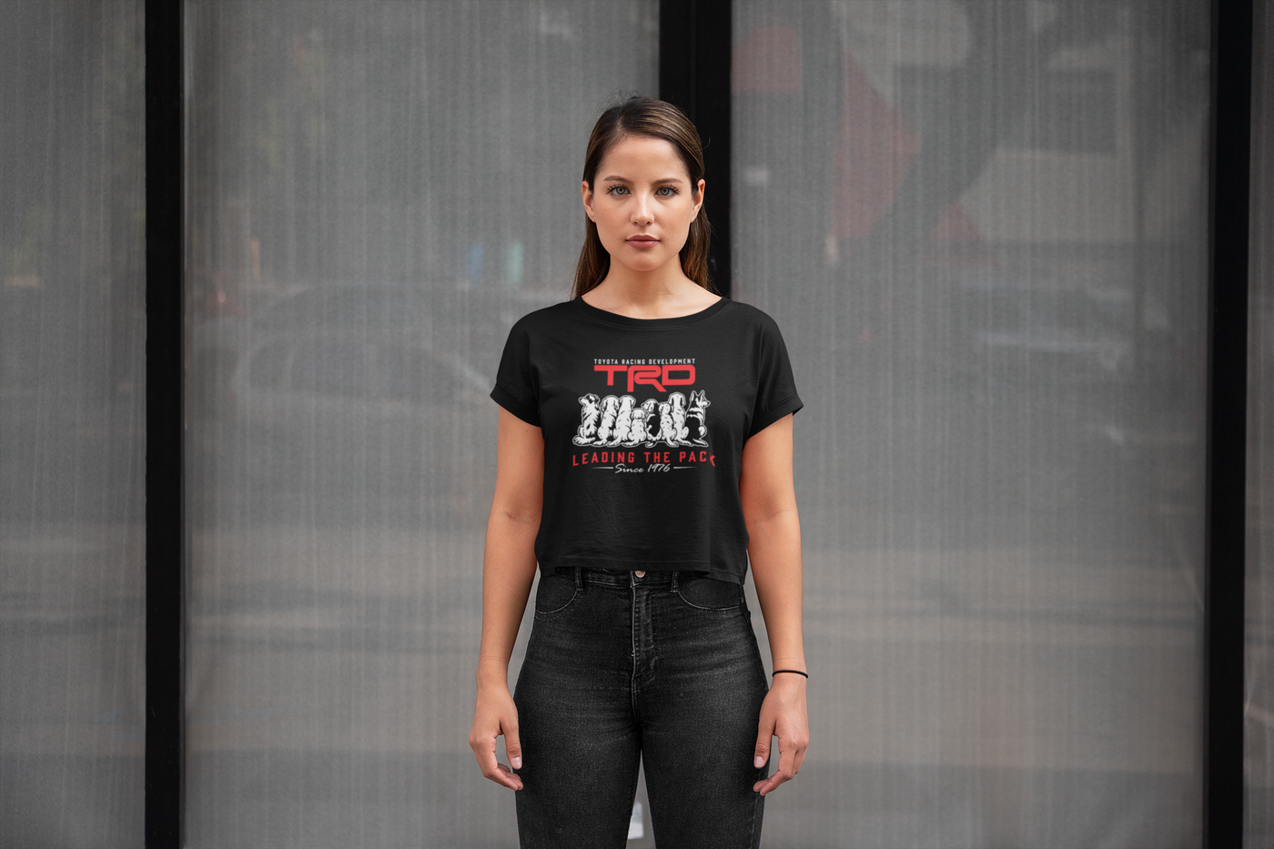 Women's TRD Dog Lover's Black Crop Top