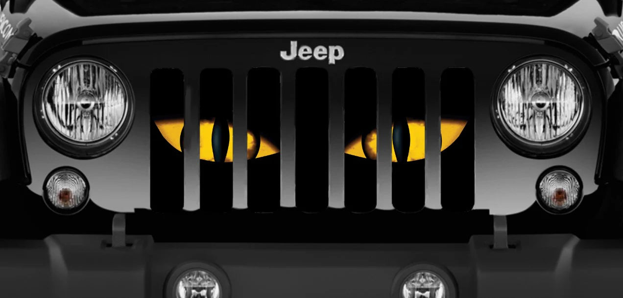 Yellow Chaos Eyes Jeep Grille Insert