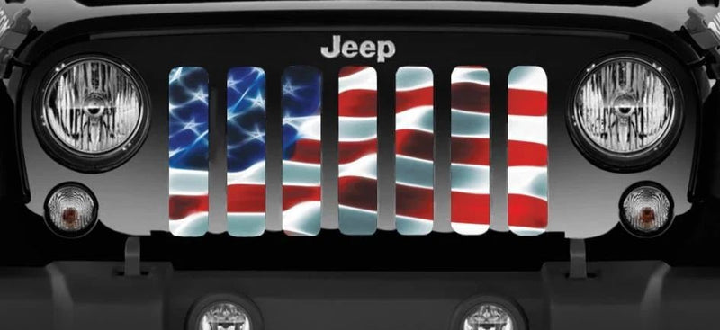 American Flag Patriotic Wave Grille Insert - Made in the USA! - Goats Trail