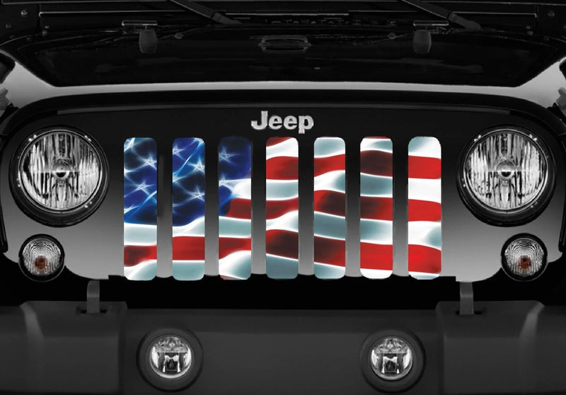American Flag Patriotic Wave Grille Insert - Made in the USA! - Goats Trail